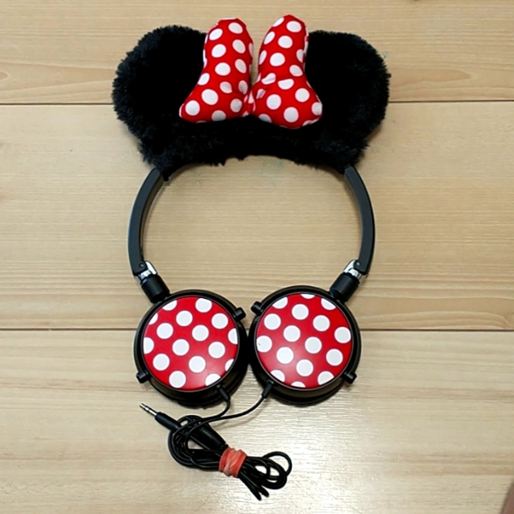 Minnie mouse plush ears headphones